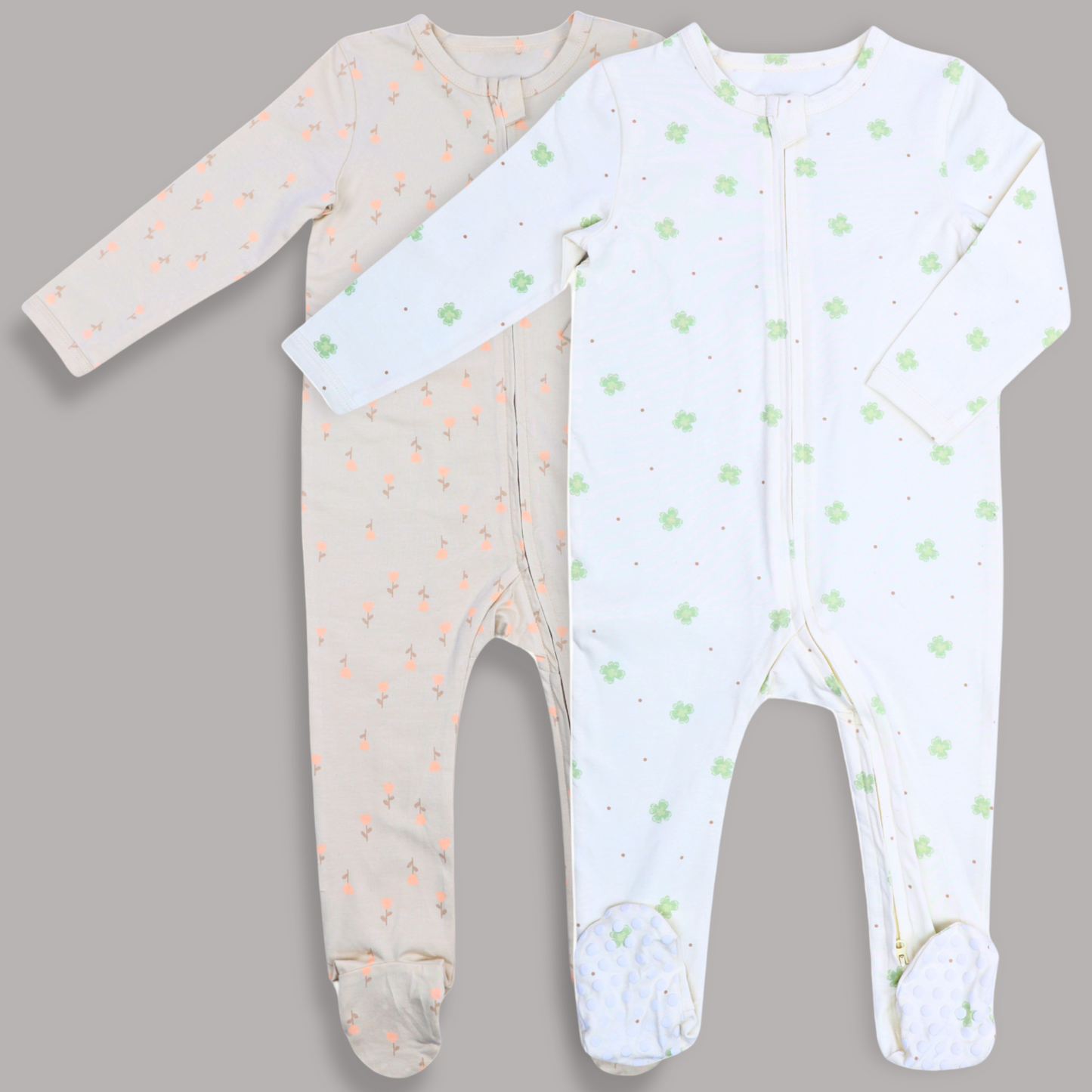 Organic Baby Romper 2-Pack – Ivory & White