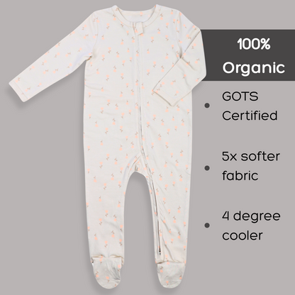 Organic Baby Romper 2-Pack – Ivory & White
