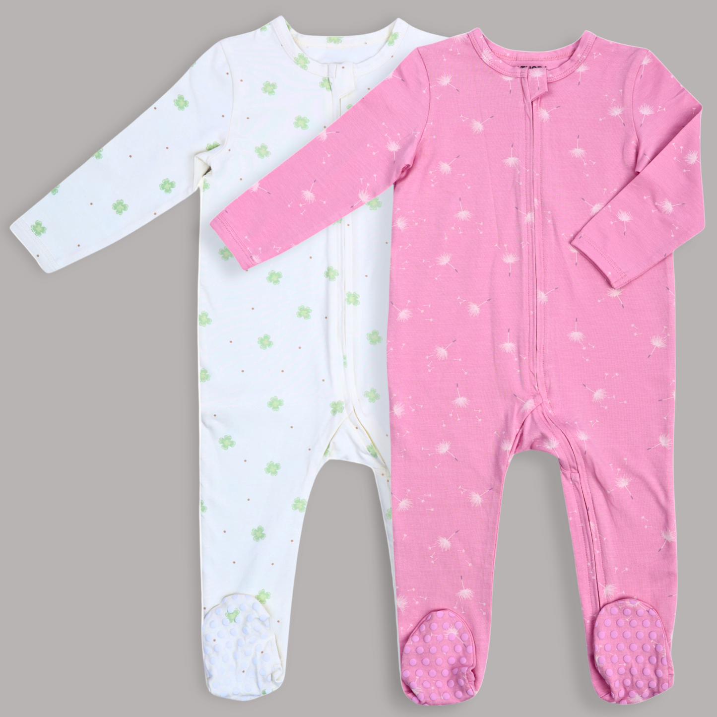 Organic Baby Romper Set of 2 – White & Pink Combo