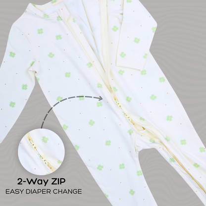 Organic Baby Romper 2-Piece Combo – White & Yellow