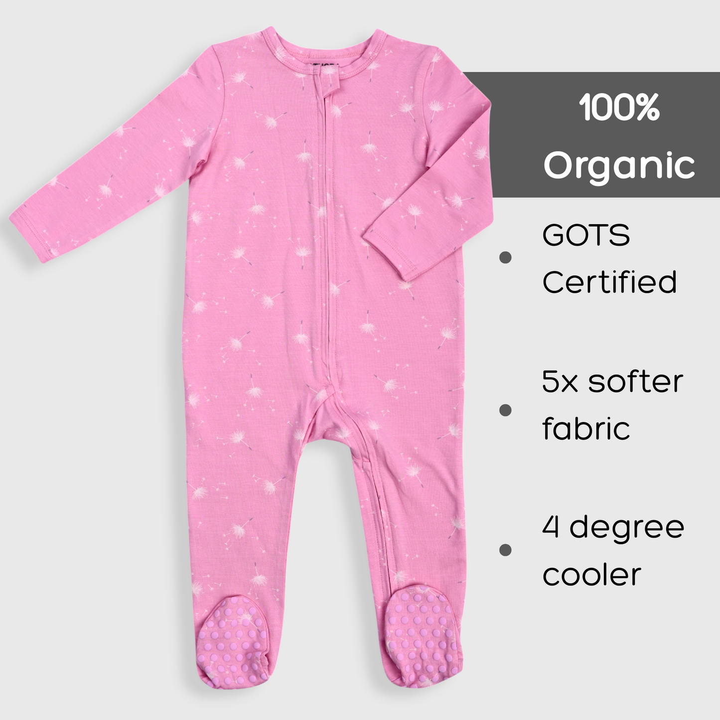 Organic Baby Romper 2-Piece Combo – Ivory & Pink