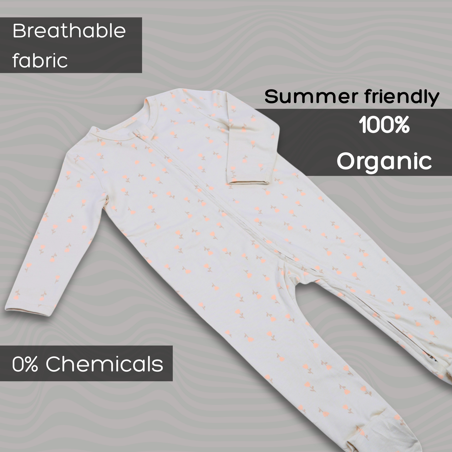 Organic Baby Romper 2-Piece Combo – Ivory & Pink