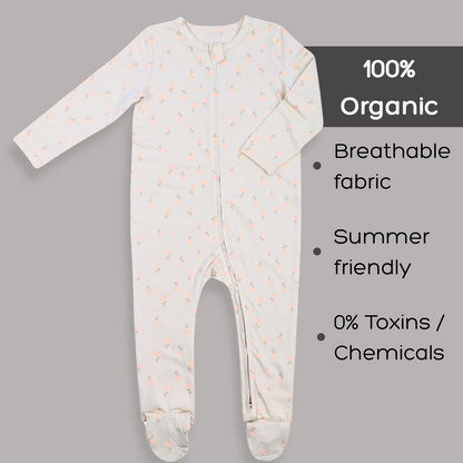 Organic Baby Romper 2-Piece Set – Ivory & Yellow