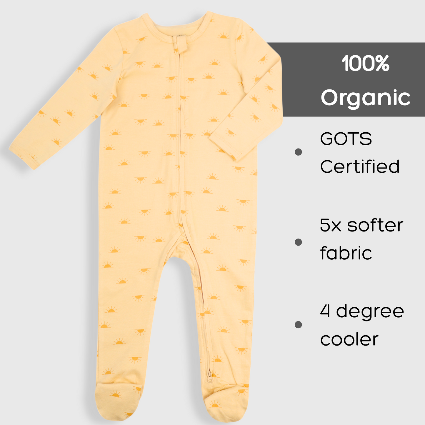 Organic Baby Romper 2-Piece Set – Ivory & Yellow