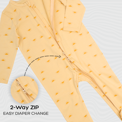 Organic Baby Romper 2-Piece Combo – Yellow & Pink