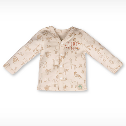 Organic cotton shirt - with foldable mittens - parentree.co