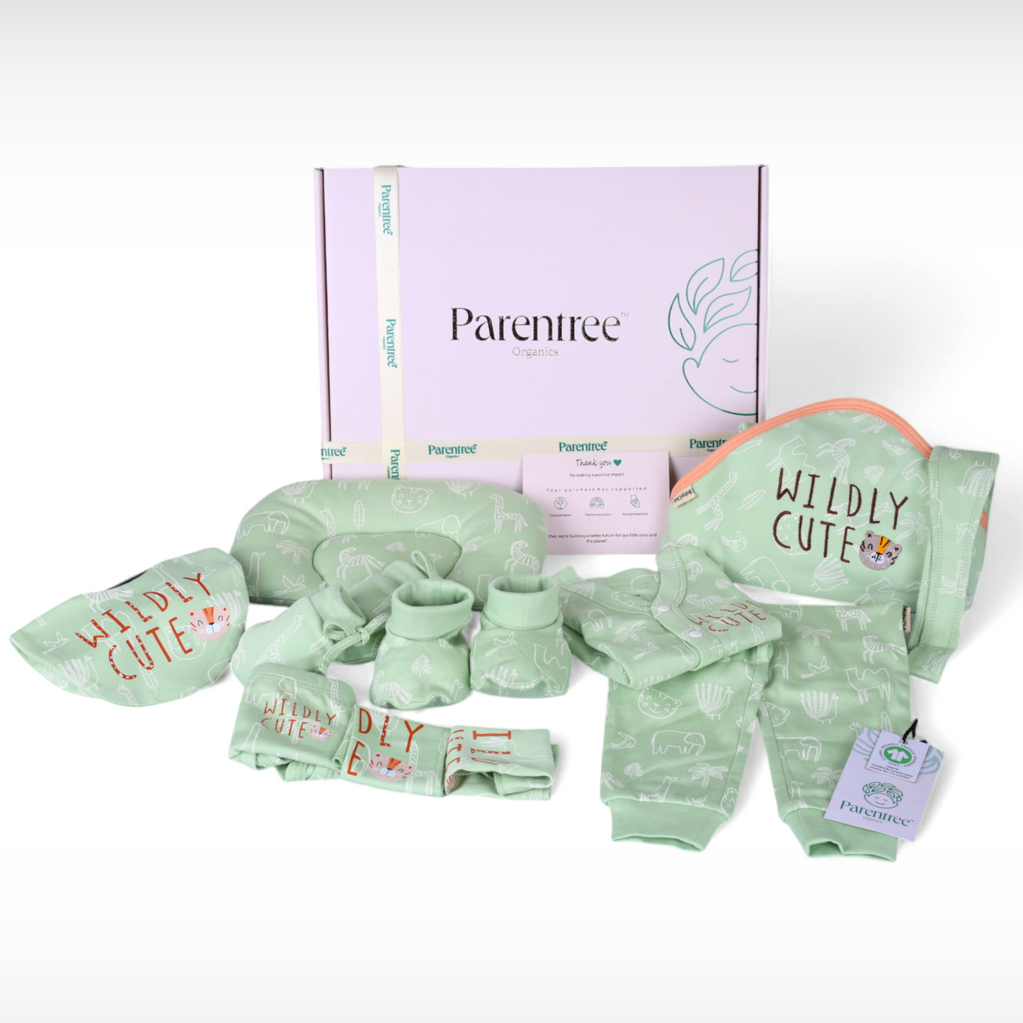 Organic Cotton - Baby Kit (Green) - 12 Pcs. - parentree.co