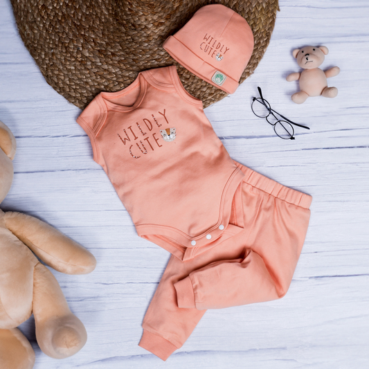 Organic Cotton - Baby Kit (Peach) - 3 Pcs. - parentree.co