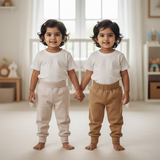 2-pack Organic Cotton joggers- Earthy