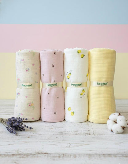 4 PCS- Soft Organic Muslin Swaddles Combo