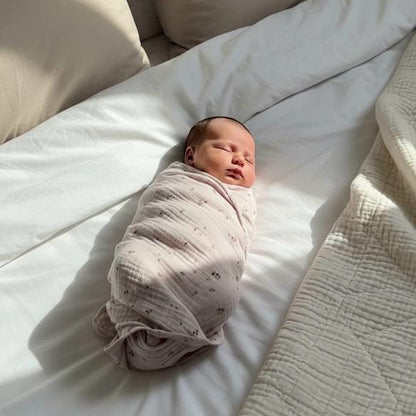 2 PCS- Soft Organic Muslin Swaddles Floral