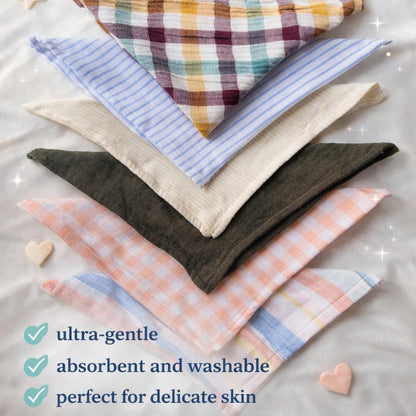 Organic Cotton -Muslin  Face Wipes 6 Pack