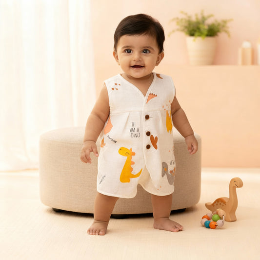 Organic Muslin Frock Jabla- Tiny Sour