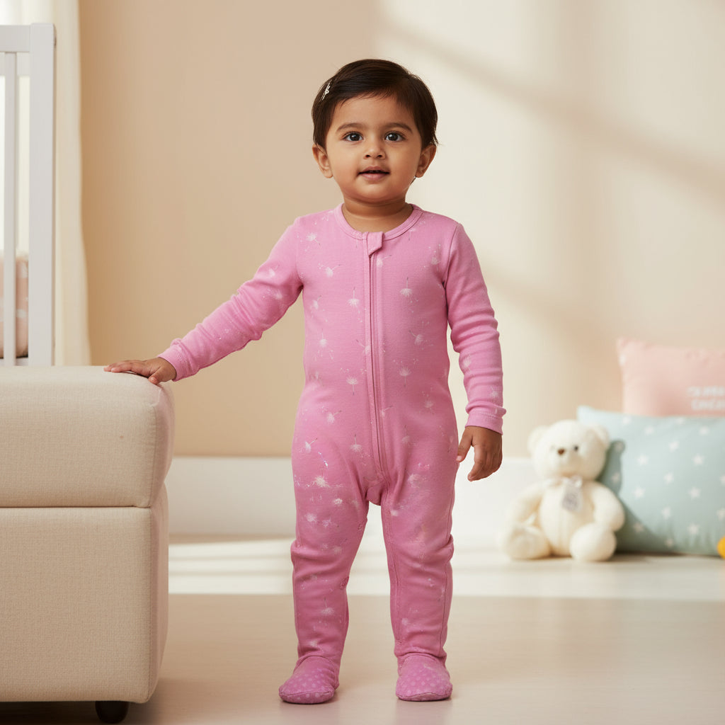 Organic Cotton Baby Romper – Pink