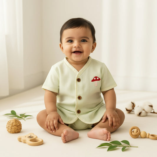 Organic Muslin Jabla - Mushroom Mist