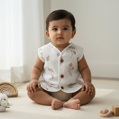 Organic Muslin Sleevless Jabla - Nature Nest