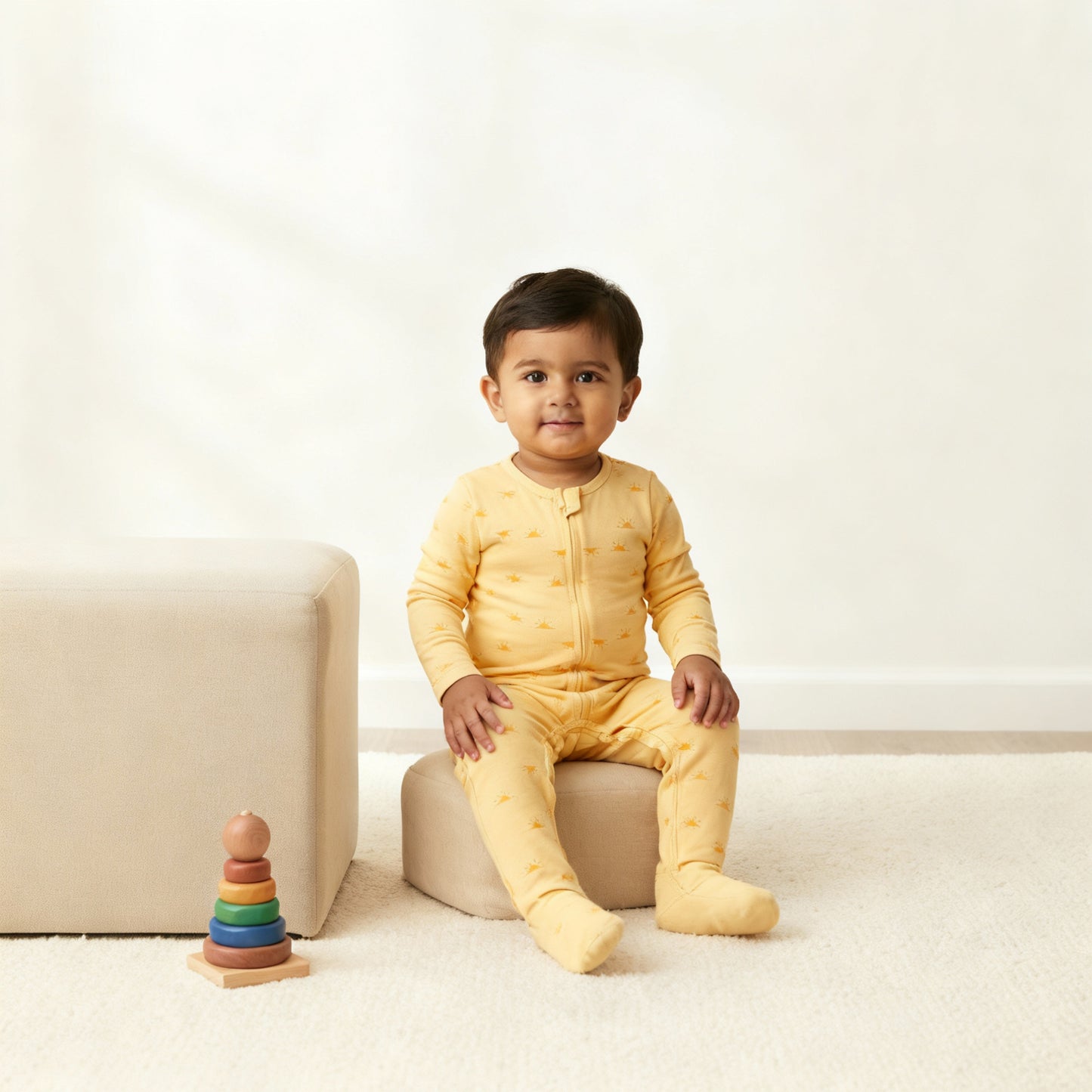 Organic Baby Romper – Sunny Yellow