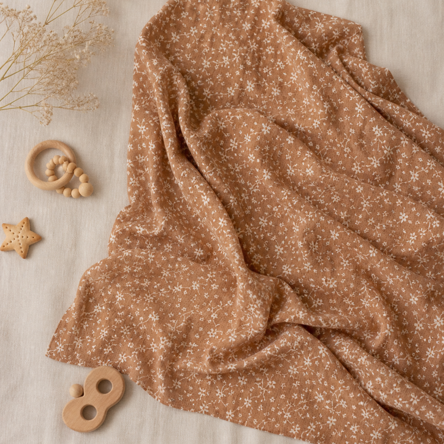 Muslin Swaddle - Toasted Petals